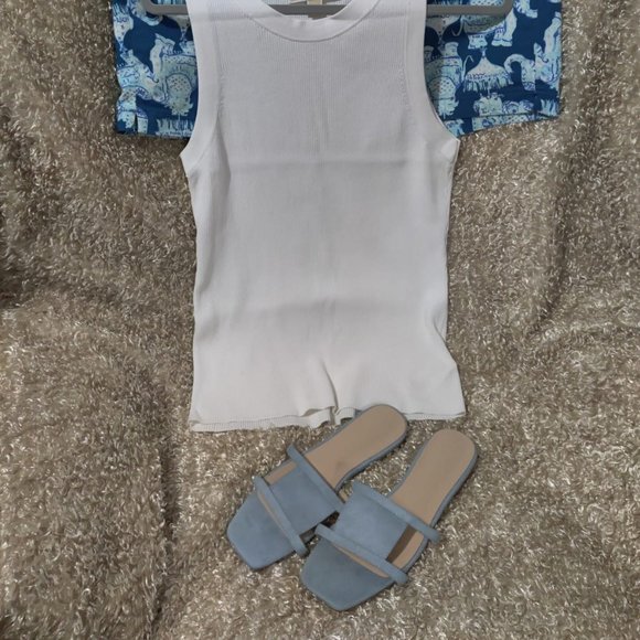 NWOT NEW Womens Euro Sz. 39 US 8-8.5 Minimalist CutOut Slide Sandals - Picture 7 of 8